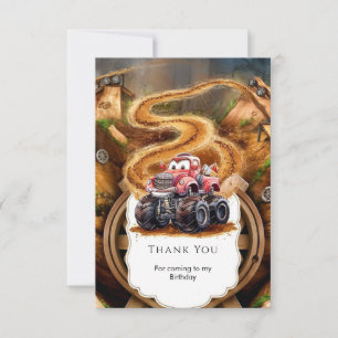 Carte De Remerciements Camion Monster Cute Boho Anniversaire