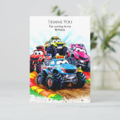Carte De Remerciements Camion Monster pour enfants (Debout devant)