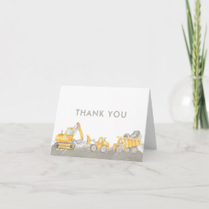 Carte De Remerciements Camions à benne de fête d'anniversaire de construc