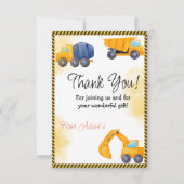 Carte De Remerciements Camions de construction Anniversaire (Devant)