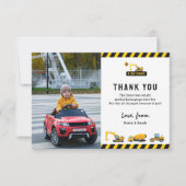 Carte De Remerciements Camions de construction mignons Photo Anniversaire (Devant)