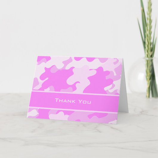 Carte De Remerciements Camo rose (Devant)