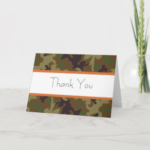 Carte de remerciements Camouflage vert de l'armée