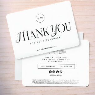 Carte De Remerciements Campagne publicitaire simple et classique de promo