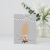 Carte De Remerciements Camping Fire Outdoor Adventure & Marshmallows (Debout devant)