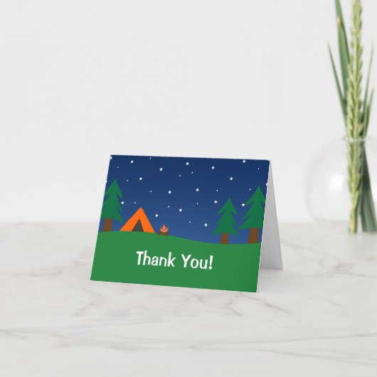 Carte De Remerciements Camping Thank You (Devant)