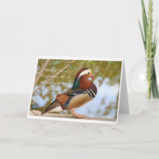 Carte De Remerciements Canard mandarin (Devant)