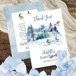 Carte De Remerciements Canards Forêt Bois Nature Garçon Bébé Sprinké<br><div class="desc">Scène de forêt boisée sur le thème de la nature avec un garçon de canards "Baby Sprinkle" "Merci". Conception composite par Holiday Hearts Designs.</div>
