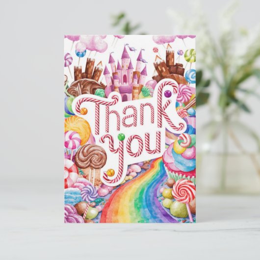 Carte De Remerciements Candies Scoops Candyland (Debout devant)