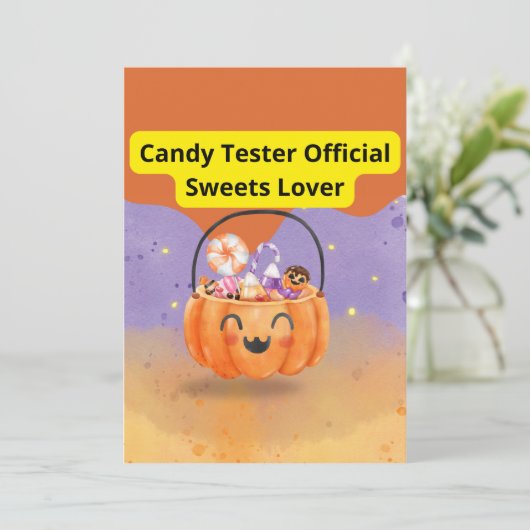 Carte De Remerciements Candy Tester Official Sweets Lover (Debout devant)