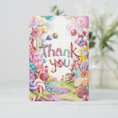 Carte De Remerciements Candy Wonderland Candyland (Debout devant)