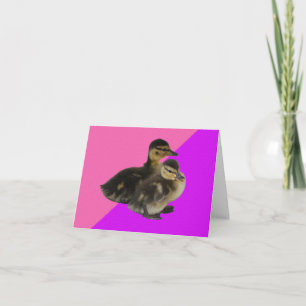 Carte De Remerciements Canetons sur Framboise Rose et Sorbet Violet