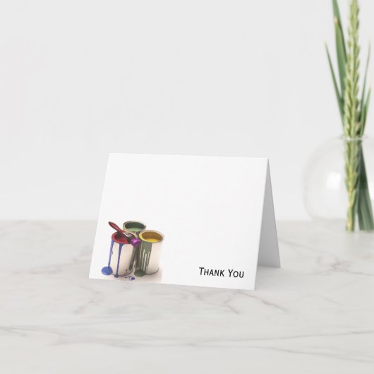 Carte De Remerciements Canettes à peinture rouge vert jaune (Devant)