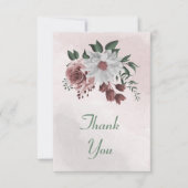 Carte De Remerciements cannelle rose rose blanc floral (Devant)