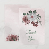 Carte De Remerciements cannelle rose rose blanc floral (Devant / Derrière)