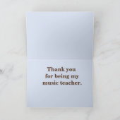 Carte De Remerciements Cannelure de Kokopelli de professeur de musique de (Intérieur)