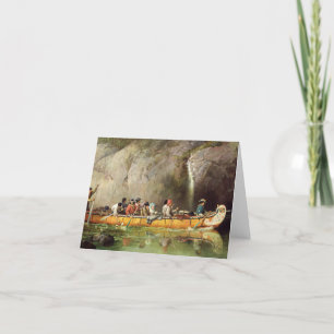Carte De Remerciements Canoë manipulé par les Voyageurs traversant une ca