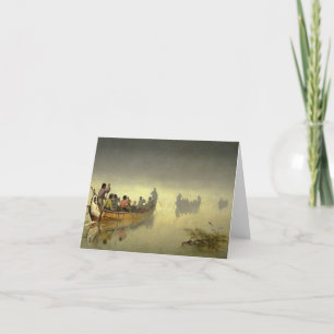 Carte De Remerciements Canoës dans le brouillard, lac Supérieur, 1869 par
