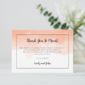 Carte De Remerciements Cantaloupe Orange Aquarelle Noir Photo Mariage (Debout devant)