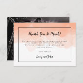 Carte De Remerciements Cantaloupe Orange Aquarelle Noir Photo Mariage (Devant / Derrière)