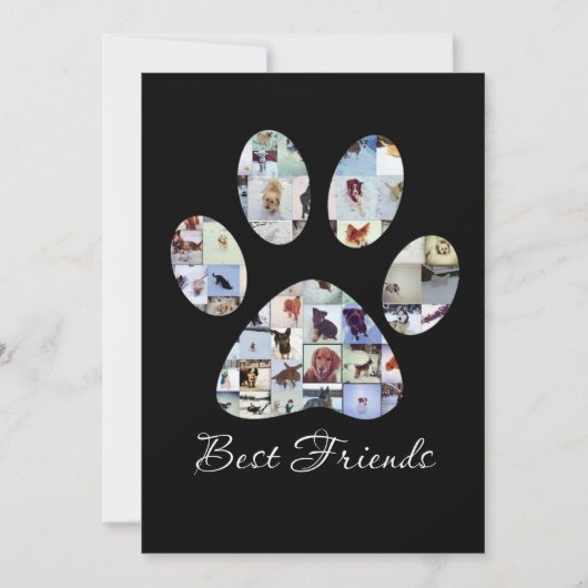 Carte De Remerciements Canvas photo Empreinte de patte de chien, Canvas d (Devant)