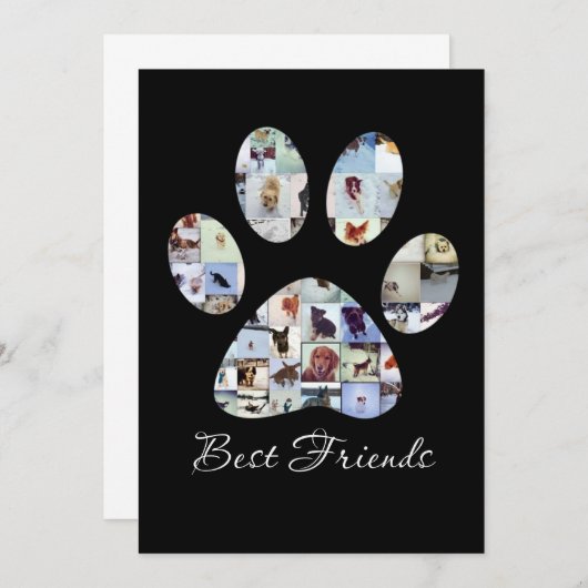 Carte De Remerciements Canvas photo Empreinte de patte de chien, Canvas d (Devant / Derrière)