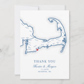Carte De Remerciements Cape Cod Destination Mariage Appartement (Devant)