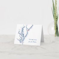 Cape May NJ Wedding Marine Blue Map Personnalisée