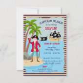 Carte De Remerciements Capitaine de la fête d'anniversaire du bateau pira (Devant)