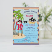 Carte De Remerciements Capitaine de la fête d'anniversaire du bateau pira (Debout devant)