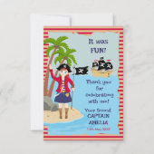 Carte De Remerciements Capitaine de la fête d'anniversaire du navire pira (Devant)