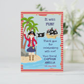 Carte De Remerciements Capitaine de la fête d'anniversaire du navire pira (Debout devant)