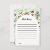 Carte De Remerciements Capsule de rennes de Noël Note Message Card (Devant)