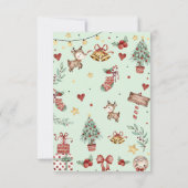 Carte De Remerciements Capsule de rennes de Noël Note Message Card (Dos)