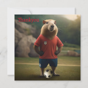 Carte De Remerciements "Capybara buteur : La star ultime du football !"
