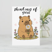 Carte De Remerciements Capybara Mignon (Debout devant)