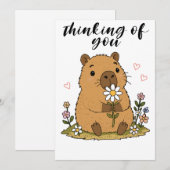 Carte De Remerciements Capybara Mignon (Devant / Derrière)