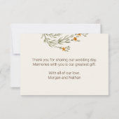 Carte De Remerciements Carburant Rustique Automne Fleur sauvage Mariage (Dos)