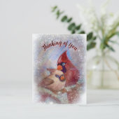 Carte De Remerciements Cardinal Greeting Card Personnalisable peinture d' (Debout devant)