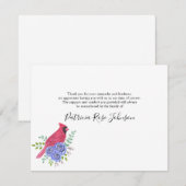 Carte De Remerciements Cardinal Red Bird Funeral Thank You Note Card (Devant / Derrière)