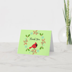 Carte De Remerciements Cardinal Rouge Cardinal Cardinal aux Fleurs