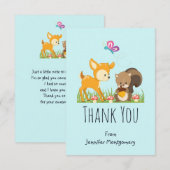Carte De Remerciements Caricature en bois mignon (Devant / Derrière)