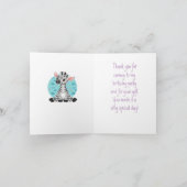 Carte De Remerciements Caricature Zebra pour bébé mignon, do-it-yourself  (Intérieur)