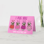 Carte De Remerciements CARLIN AMOUR Valentines Jour Chien Chien Chien Chi (Devant)