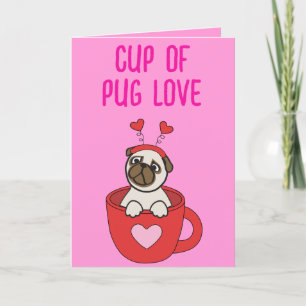 Carte De Remerciements CARLIN AMOUR Valentines Jour Chien Chien Chien Chi