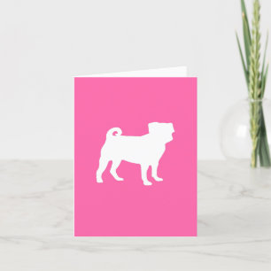 Carte De Remerciements Carlin chien Baby shower rose chiot fille