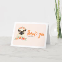 Carlin d'aquarelle et fleurs de pêche Chien Annive