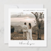 Carte de remerciements carré mariage minimaliste (Devant)