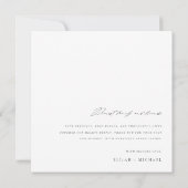 Carte De Remerciements Carré Mariage minimaliste moderne (Dos)