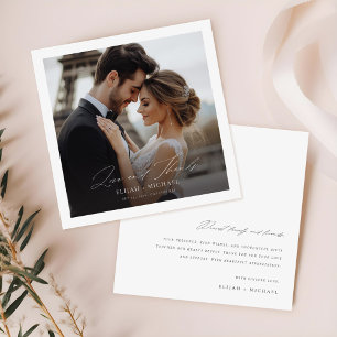 Carte De Remerciements Carré Mariage minimaliste moderne